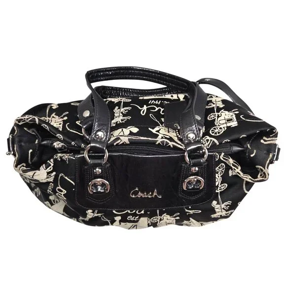 Coach Ashley F15656 Black Horse & Carriage Anniversary Satchel Handbag Purse - Picture 10 of 15